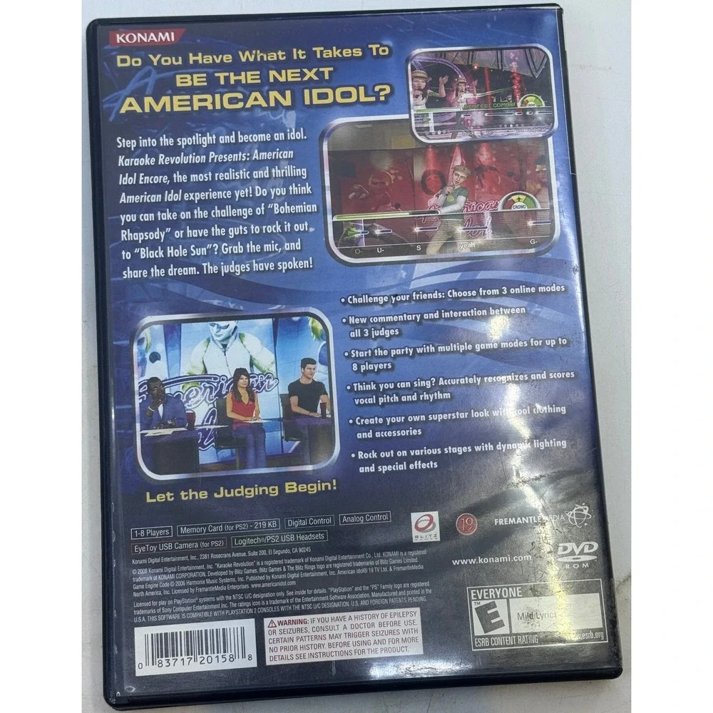 American Idol Encore Karaoke‎ Revolution PlayStation 2 Video Game